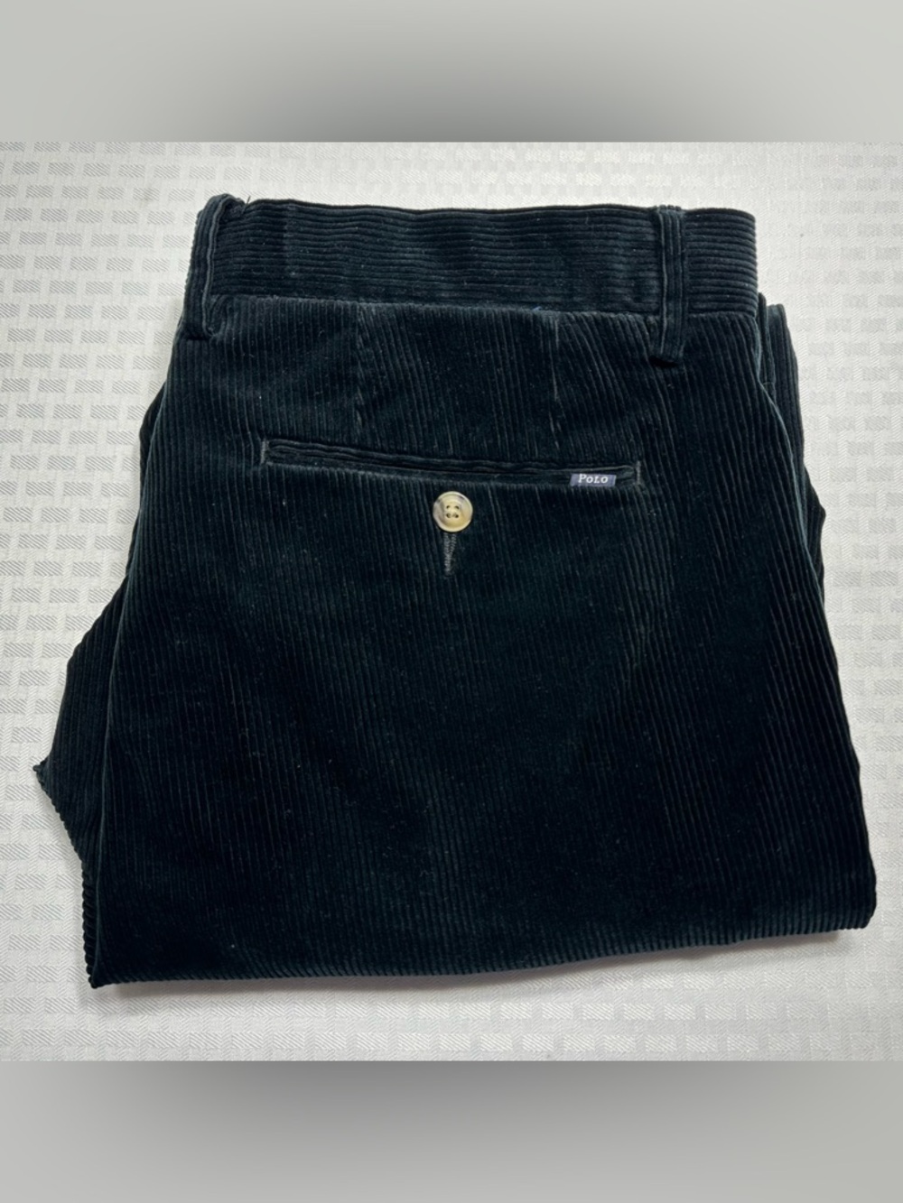 Polo Ralph Lauren Men's 34x32 (36X31) Black Corduroy Pants Stretch Classic Fit